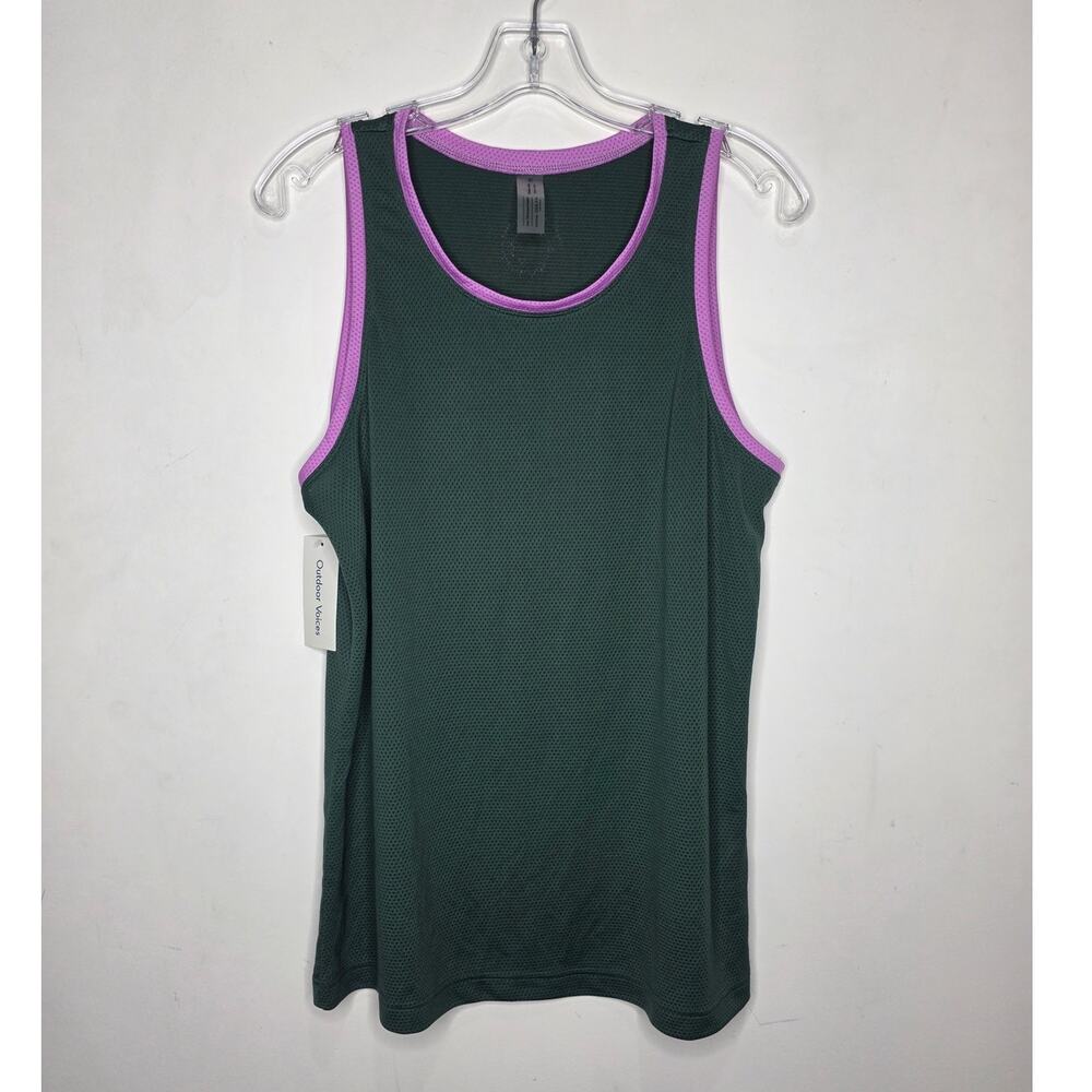 NWT Outdoor Voices RecMesh evergreen green lavender tank top - xs